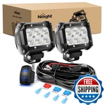 Nilight Led Light Bar 2pcs 18w Flood Off Road Lights 12v 5pin Rocker Switch. Fixed Price $49.40.