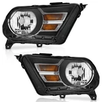 Weelmoto Headlights For 2010-2014 Ford Mustang Black Halogen Headlamp Left+right. Fixed Price $73.88.