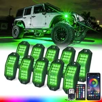 Xprite Jeep Rock Lights 10 Pods Wide Angle Bluetooth Rgb Led Rocklights Kit. Fixed Price $123.16.