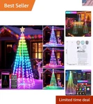 8ft Star Top Christmas Lights - 340 Led Color Changing With Remote Timer Control. Fixed Price $200.69.
