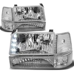 Dna Motoring Hl-oh-f15092-6p-led-ch-cl1 Chrome Housing Headlights Compatible .... Fixed Price $145.86.