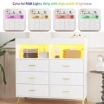 Dresser For Bedroom 6 Drawers Rgb Led Lights Strip With Baby Changing Table Top. Fixed Price $206.99.