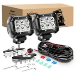 Nilight 2pcs 4 Inch 18w Spot Led Pods Universal Adjustable Pillar Hood Work. Fixed Price $70.86.