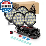 Nilight Led Pods 4pcs 4.5inch 42w Round Flood Off Road Fog Lights Driving Roof. Fixed Price $124.67.