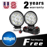 Nilight Led Lights Bar 2pcs 27w 4.5inch Round Flood Trucks Light Wiring Harness. Fixed Price $32.99.