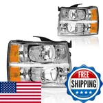 Fullux Pair Headlights Compatible 07-13 Chevy Silverado 1500 2500hd 3500hd 2007. Fixed Price $154.97.